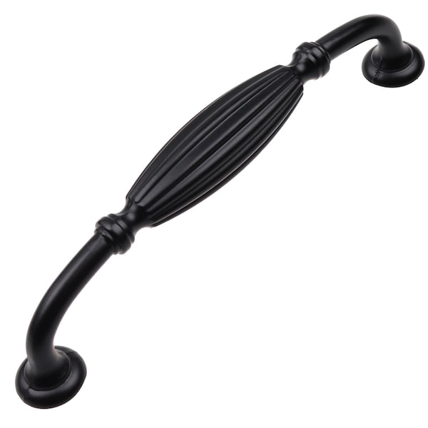 Gliderite Hardware 5 in. Center to Center Matte Black Fluted Cabinet Pull - 4046-MB, 5PK 4046-MB-5 - main